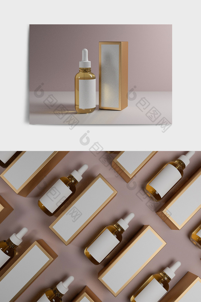 C4D化妆品精华液产品包装模型（OC）