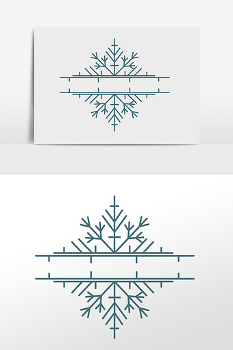 圣诞节雪花装饰分割线