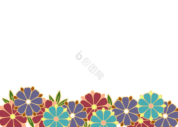 日式和风花朵花边底边图片