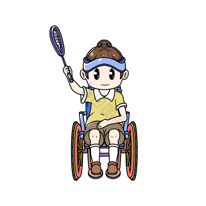 残疾人运动打网球图片