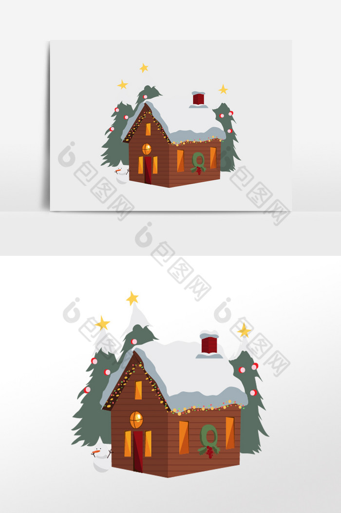 圣诞节房子积雪房屋图片图片