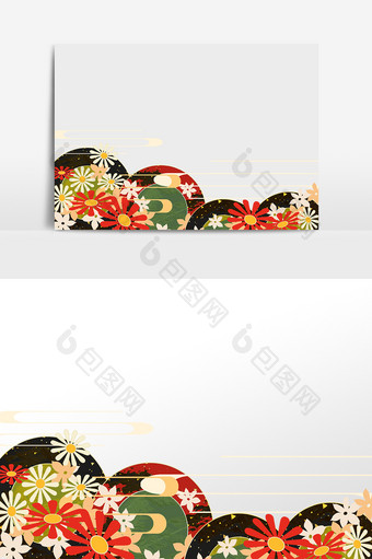 日式日本花纹花边底边图片