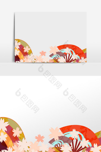 日式和风日本樱花底边图片