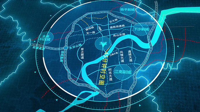 杭州八横八纵高速路网地图AE模板