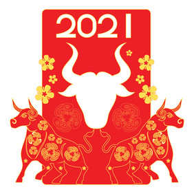 2021年新年牛剪纸