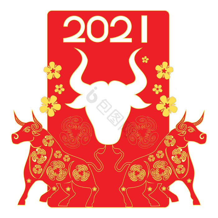 2021年新年牛图片
