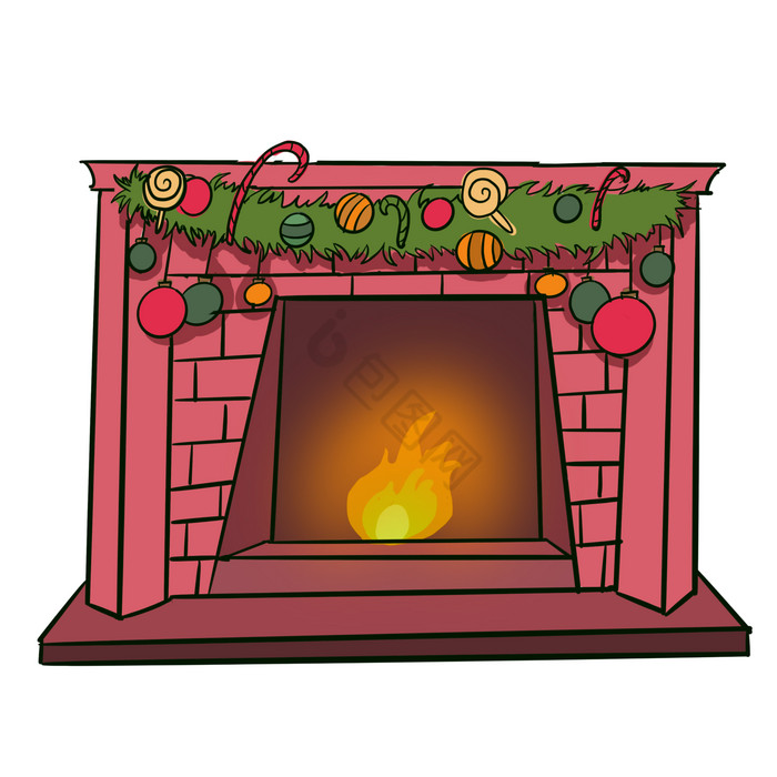 圣诞节壁炉篝火欧式图片