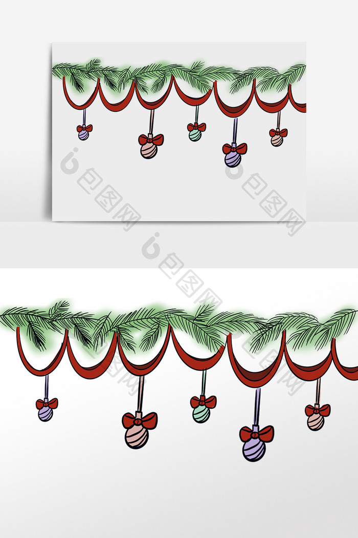 圣诞雪球挂饰顶边