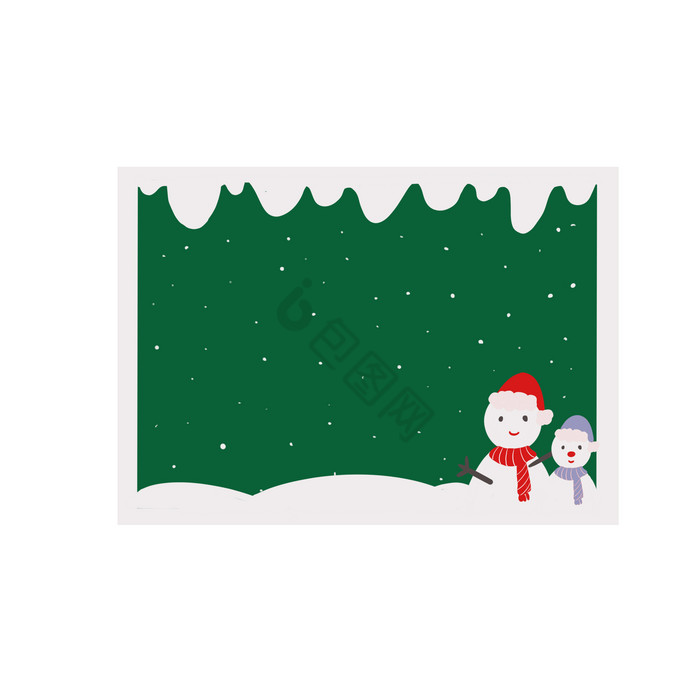 圣诞节活动雪人通知框图片