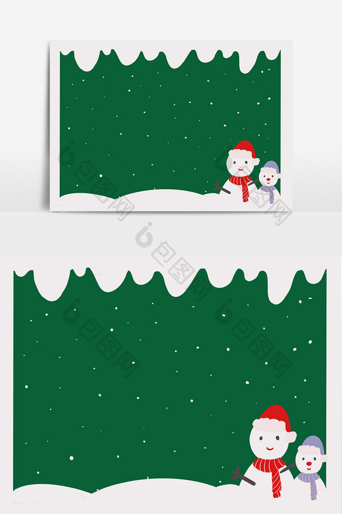 圣诞节活动雪人通知框