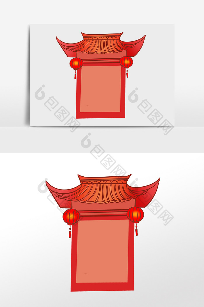 中式古风建筑牌楼边框图片图片