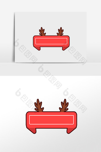 圣诞节红色鹿角边框图片
