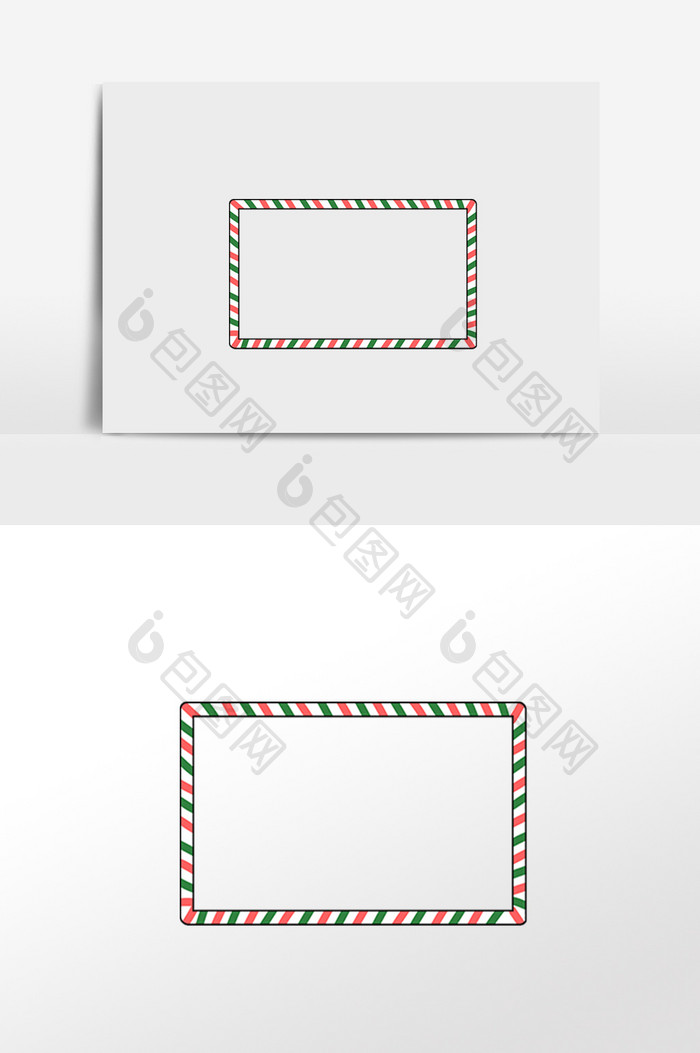 圣诞节彩色线条标题框
