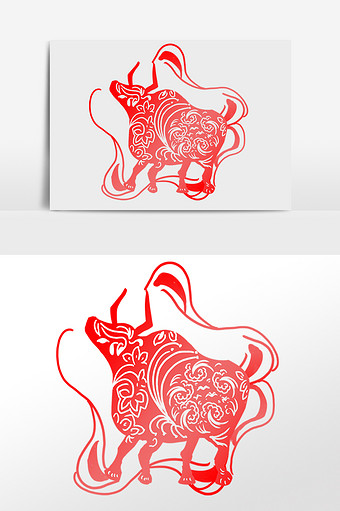 01m,素材类型为无,浏览本次作品的用户还可能对2021年,牛年,剪纸牛