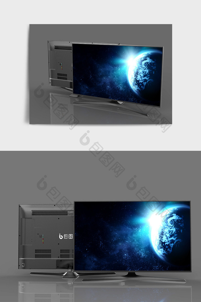 灰色家用大屏智能电视C4D模型