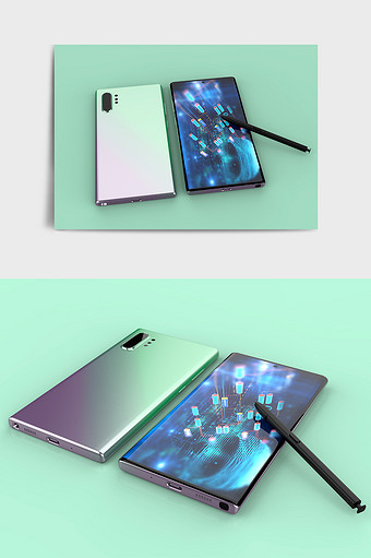 科技梦幻三星盖乐世10手机c4d模型