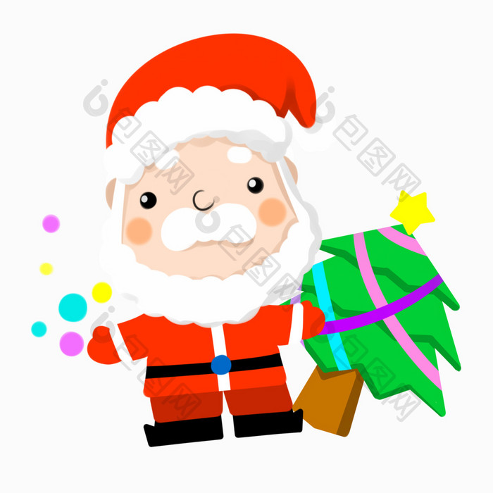 圣诞老爷爷圣诞树元素小动画GIF