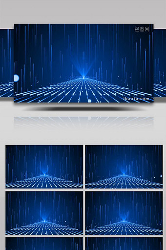4k蓝色三维空间商务宣传舞台背景图片