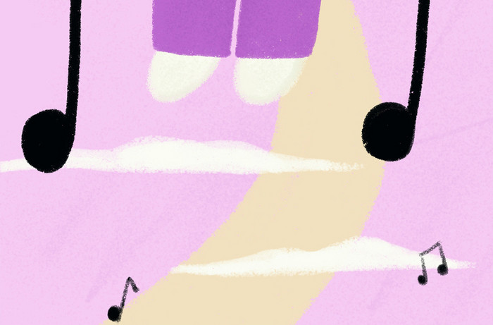 淡紫色小清新风美好的国际音乐日手机海报图