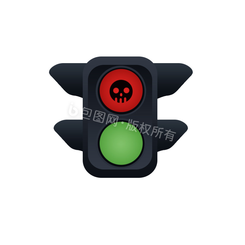 红色交通安全红绿灯GIF小动画图片