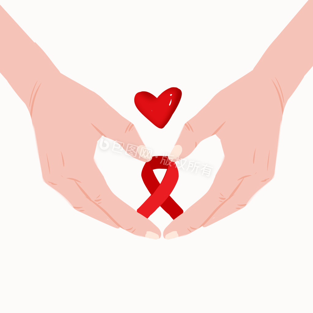 红丝带关爱健康艾滋病元素小动画GIF动图图片