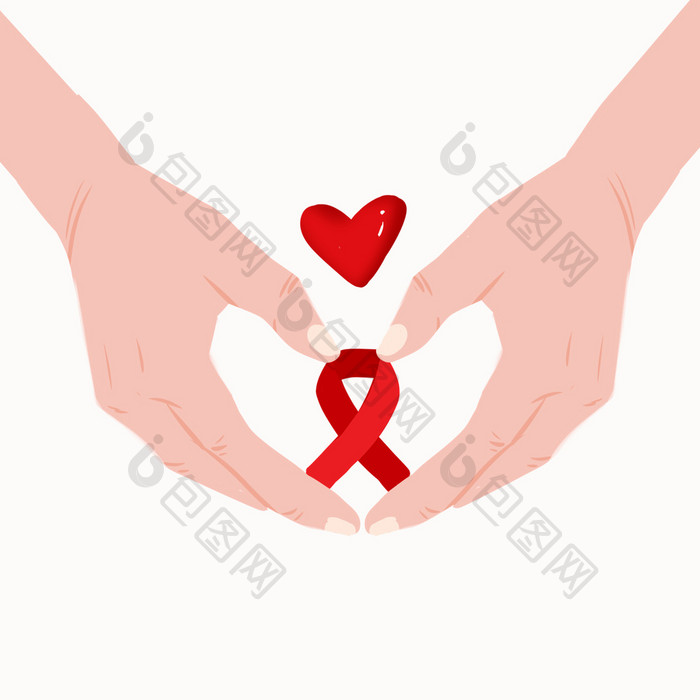 红丝带关爱健康艾滋病元素小动画GIF动图