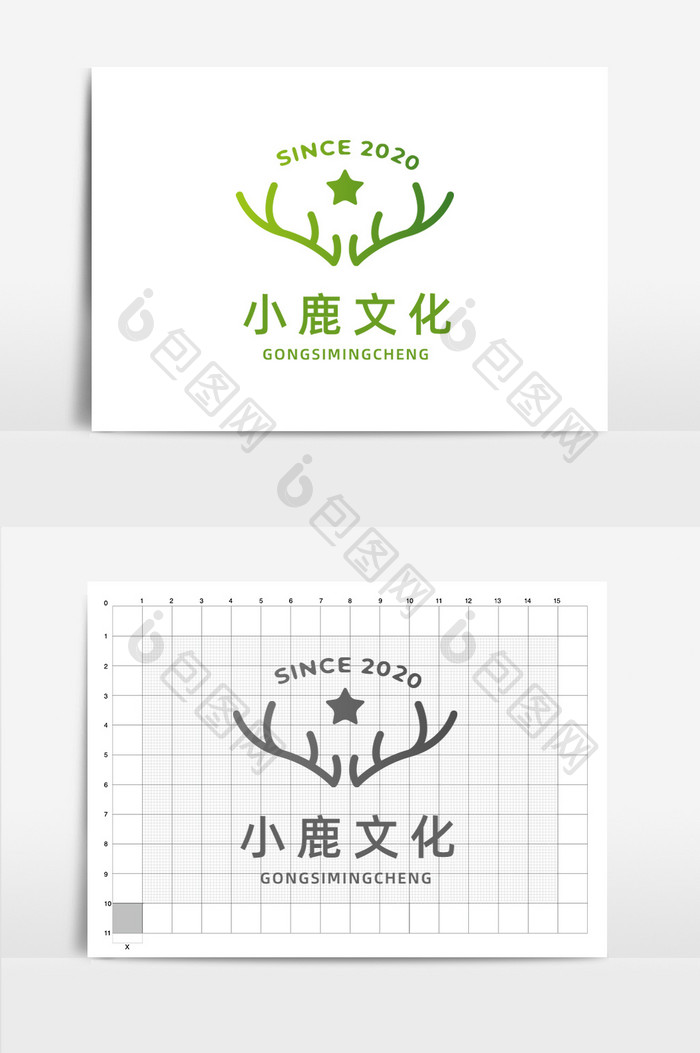 小鹿文化标志logo