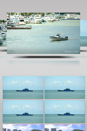 4K实拍三亚海上的船只视频素材图片