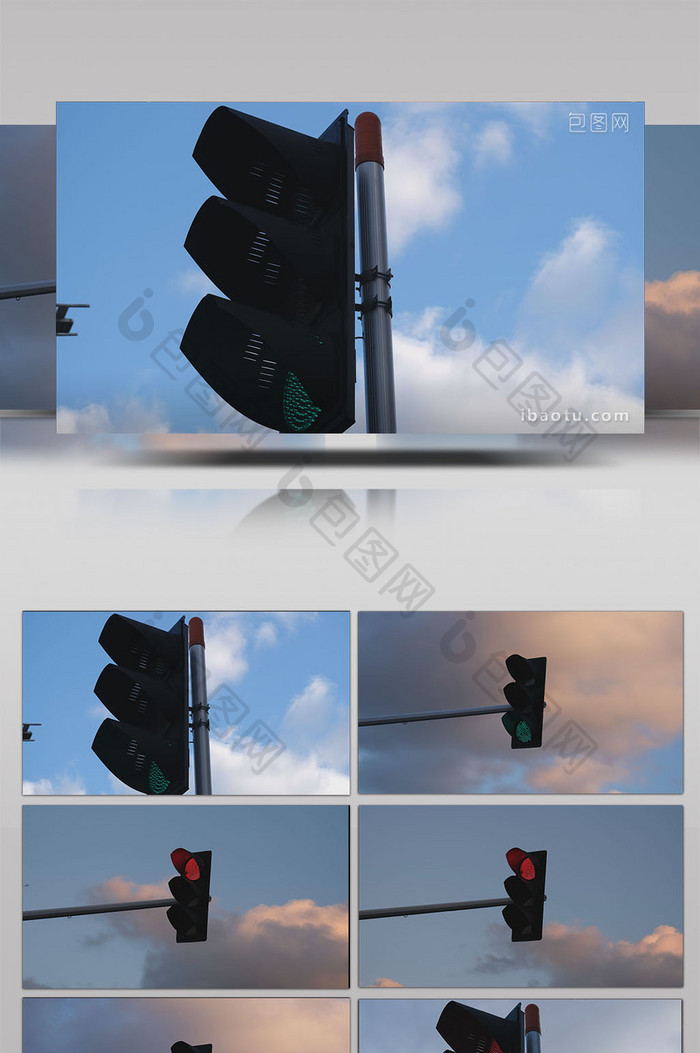 延时拍摄交通信号灯红绿灯遵守交通规则