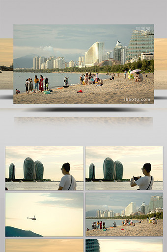 4K实拍三亚沙滩凤凰岛视频素材图片