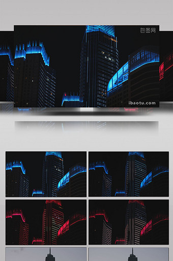 延时拍摄灯光亮化工程灯光变换夜景烟台地标图片