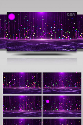 4k紫色唯美心形爱情婚礼舞台背景图片
