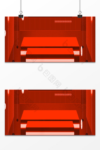 红色电商商务科技立体空间背景图片