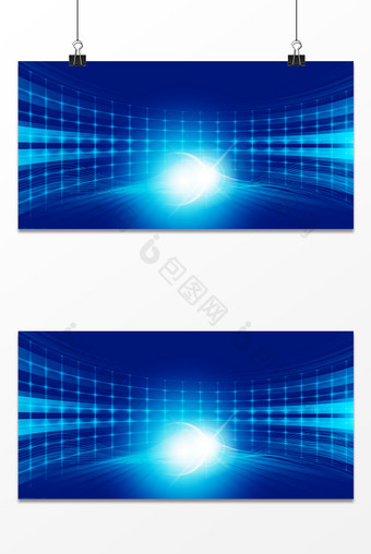 蓝色商务科技电商立体背景图片
