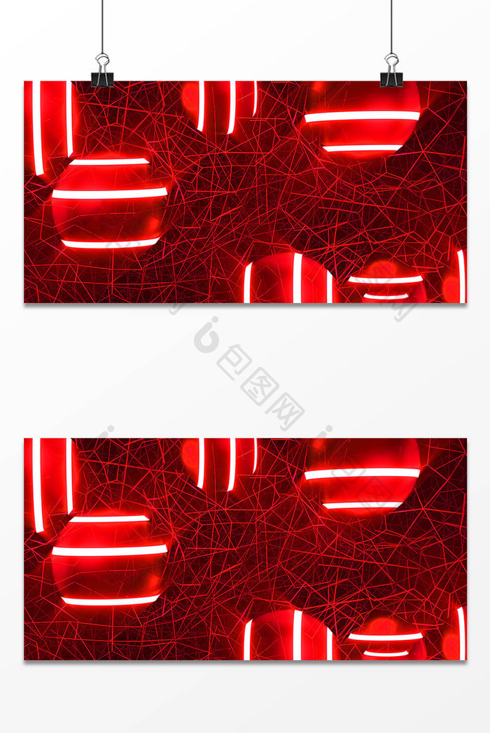 红色科技纹理电商光效背景