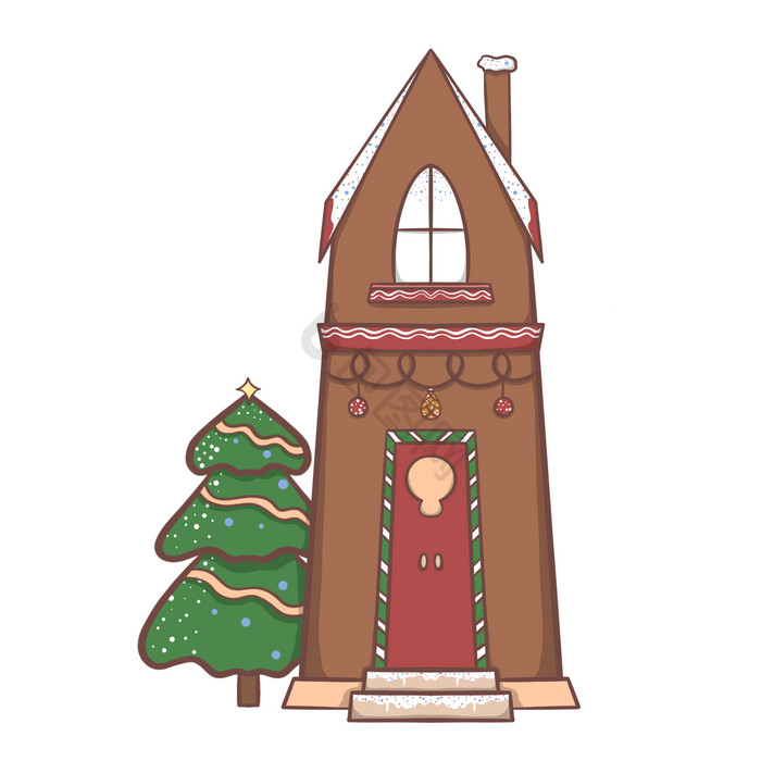 圣诞节城堡雪屋房子图片
