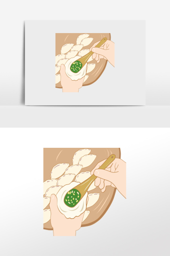 冬至包饺子放馅料