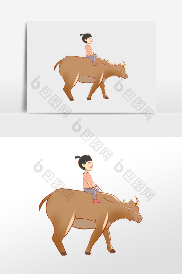 骑牛小孩2021牛年图片图片