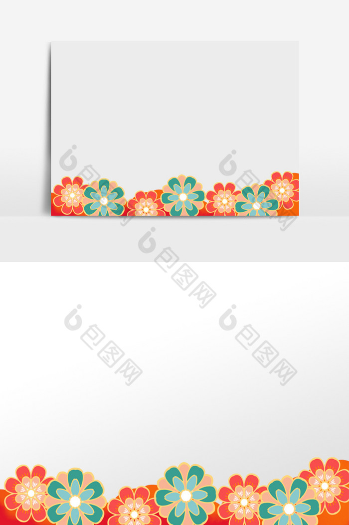 春节新春花朵底边图片图片