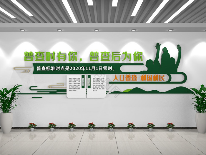 第七次全国人口普查社区宣传文化墙