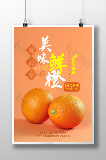 精品橙子上市海报图片