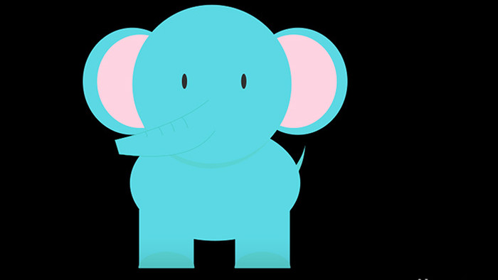 简单几何可爱自然动物大象mg动画