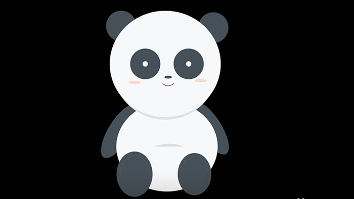 简单几何可爱自然动物熊猫mg动画