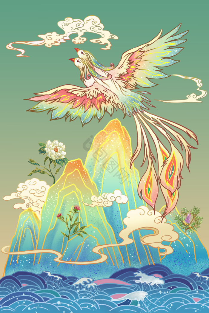 山水插画-山水插画图片-包图网