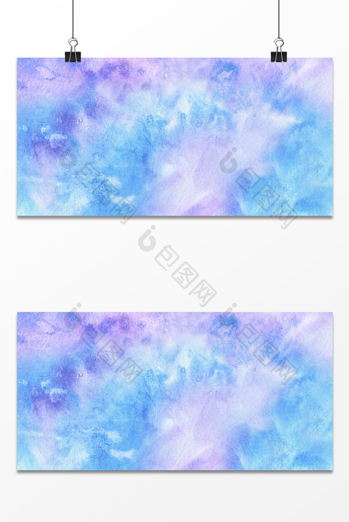 蓝紫冬季水彩纹理背景