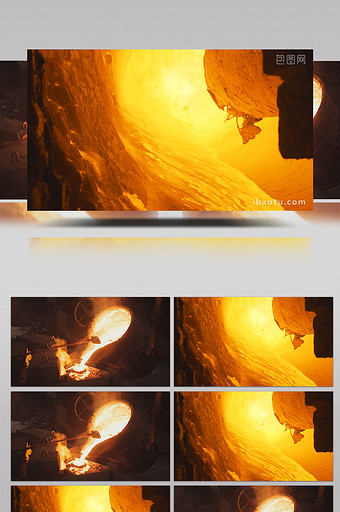 金属冶炼熔炉高清实拍视频素材图片