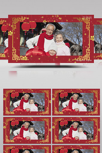 喜庆传统节日拜年视频框（带通道）图片