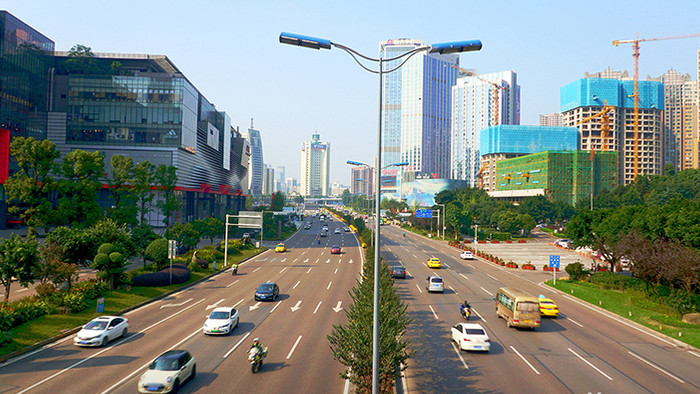 8K实拍重庆城市马路车流延时摄影