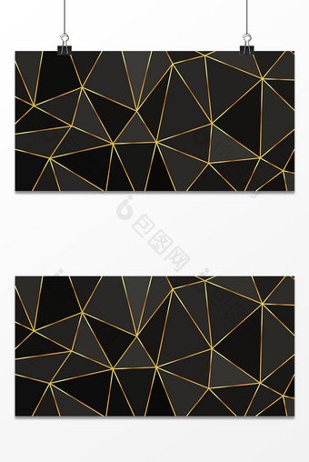 黑金色低多边形几何商务背景图片