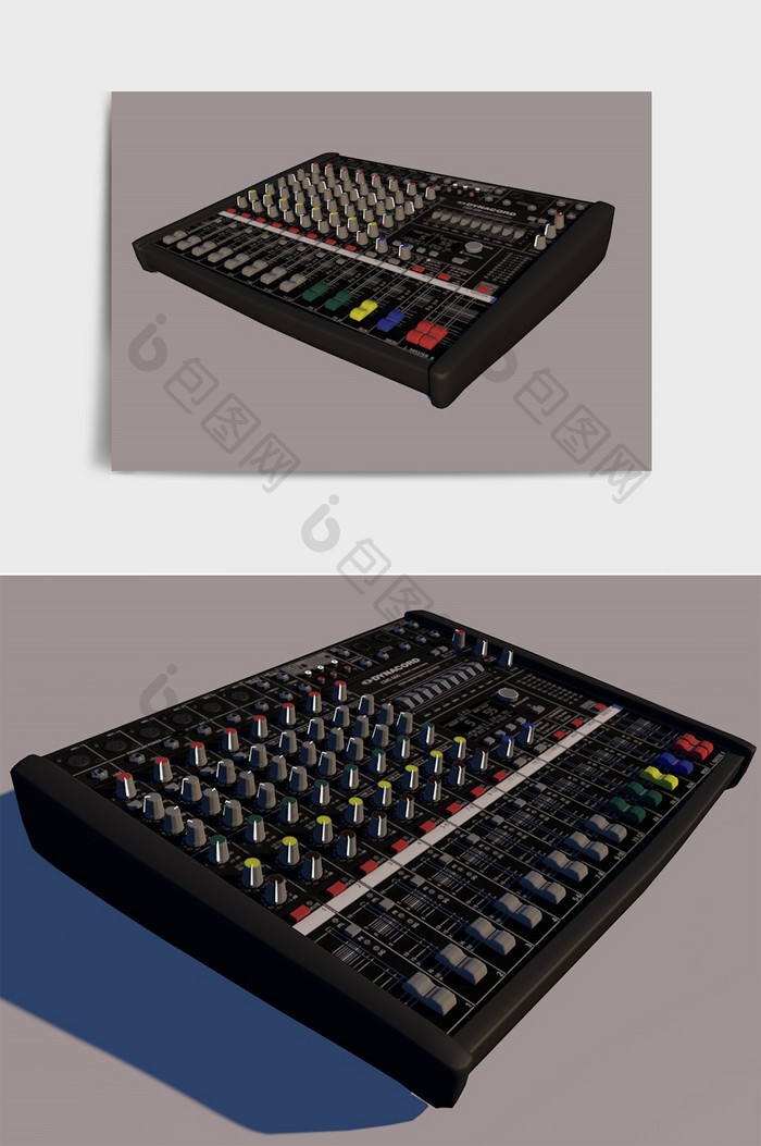 黑色调音台c4d产品模型